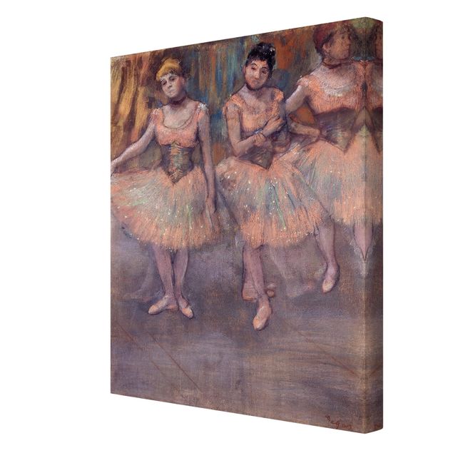 Stampa su tela - Edgar Degas - Tre Ballerine prima di Esercizio - Verticale 3:4