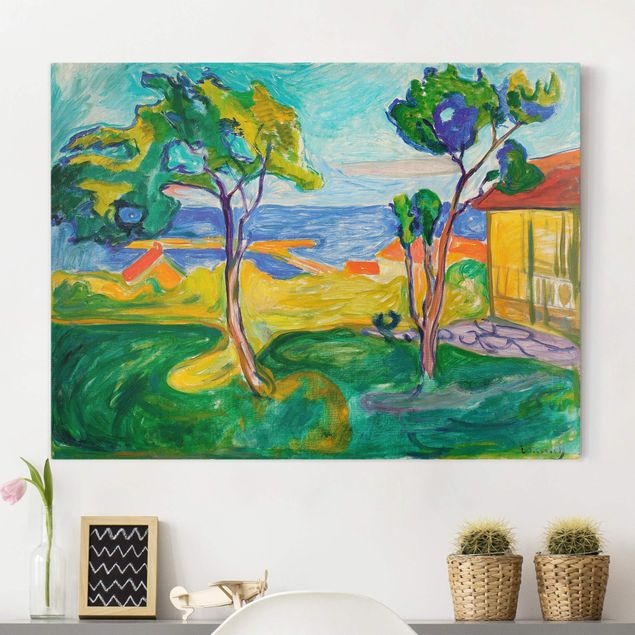 Stampe su tela paesaggio Edvard Munch - Il giardino di Åsgårdstrand