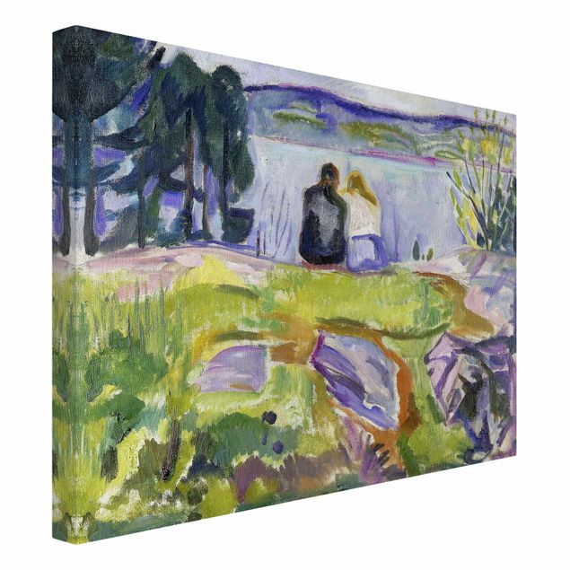 Stampa su tela - Edvard Munch - Primavera (Paio Amore sulla Riva) - Orizzontale 4:3