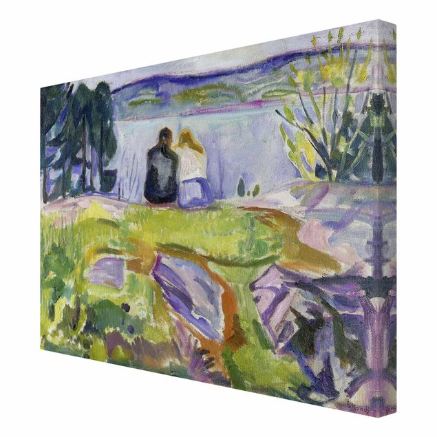Stampa su tela - Edvard Munch - Primavera (Paio Amore sulla Riva) - Orizzontale 4:3