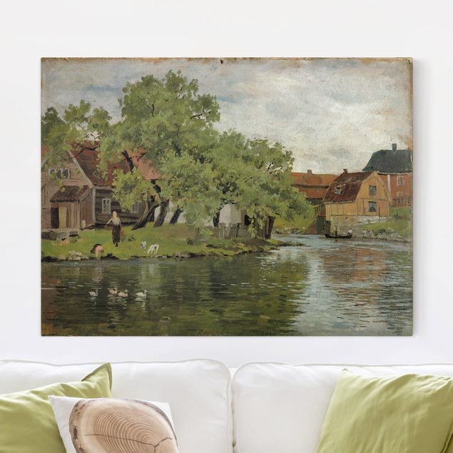 Quadri su tela paesaggio Edvard Munch - Scena sul fiume Akerselven