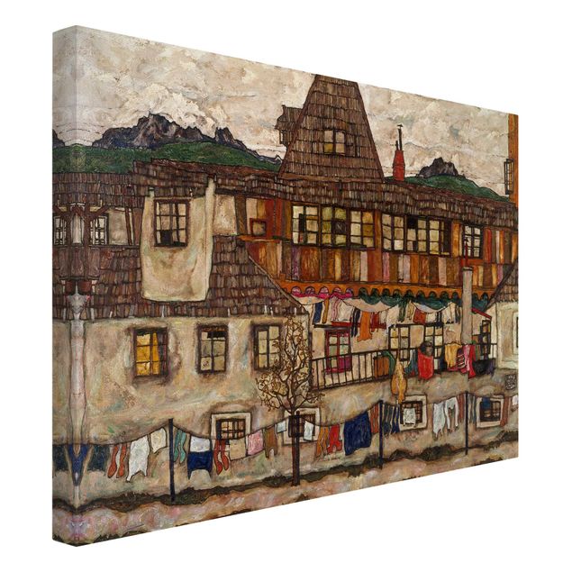 Riproduzioni di Egon Schiele Egon Schiele - Casa con biancheria ad asciugare