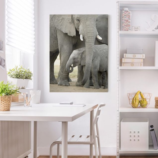 Quadri su tela animali Elefante e amore