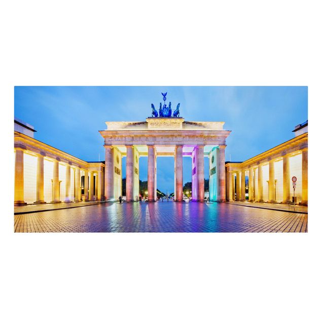 Stampa su tela - Illuminated Brandenburg Gate - Orizzontale 2:1
