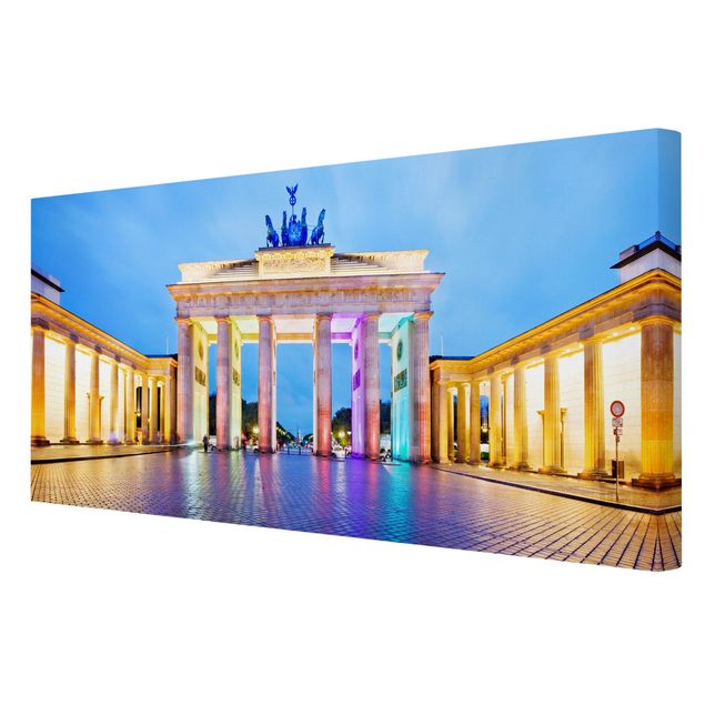 Stampa su tela - Illuminated Brandenburg Gate - Orizzontale 2:1