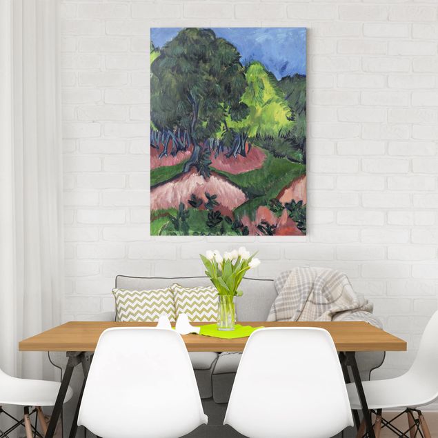 Tele con paesaggi Ernst Ludwig Kirchner - Paesaggio con castagno