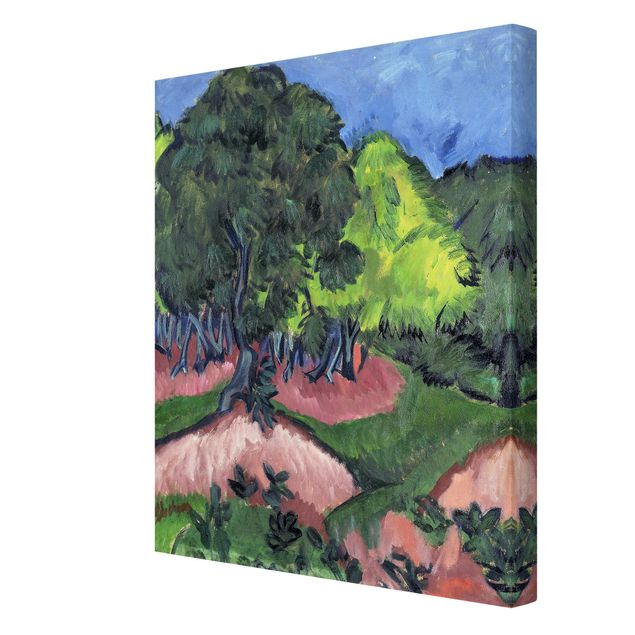Stampa su tela - Ernst Ludwig Kirchner - Paesaggio con Castagno - Verticale 3:4
