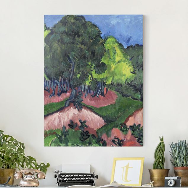 Quadri foresta Ernst Ludwig Kirchner - Paesaggio con castagno