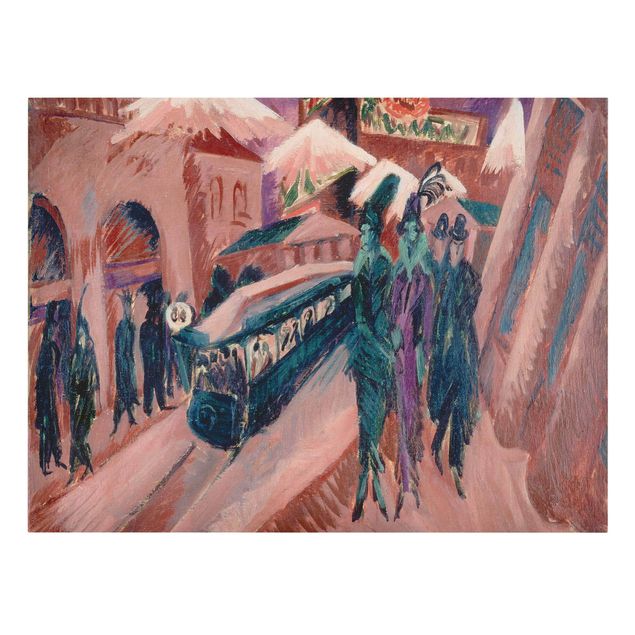 Stampa su tela - Ernst Ludwig Kirchner - Leipziger Strasse con il treno elettrico - Orizzontale 4:3