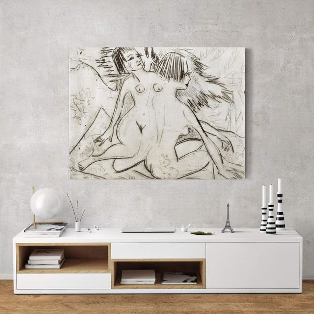Riproduzioni su tela quadri famosi Ernst Ludwig Kirchner - Due giovani nudi