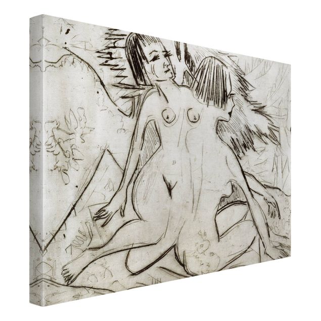 Quadri su tela Ernst Ludwig Kirchner - Due giovani nudi