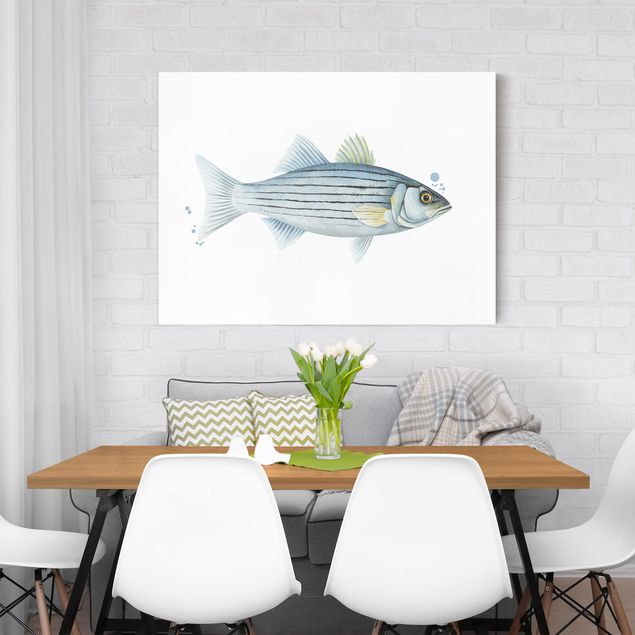 Riproduzioni su tela quadri famosi Pesca a colori - Persico bianco