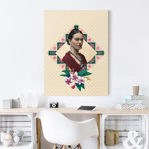 Riproduzioni su tela Frida Kahlo - Fiori e geometria