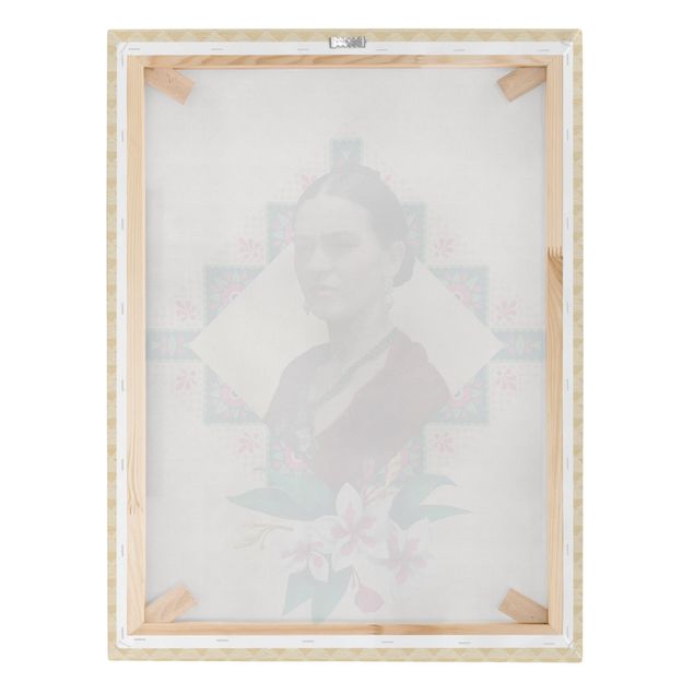Stampa su tela - Frida Kahlo - Flowers And Geometry - Verticale 3:4