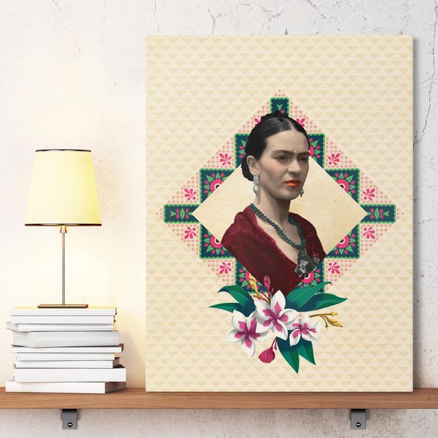 Quadro su tela fiori Frida Kahlo - Fiori e geometria