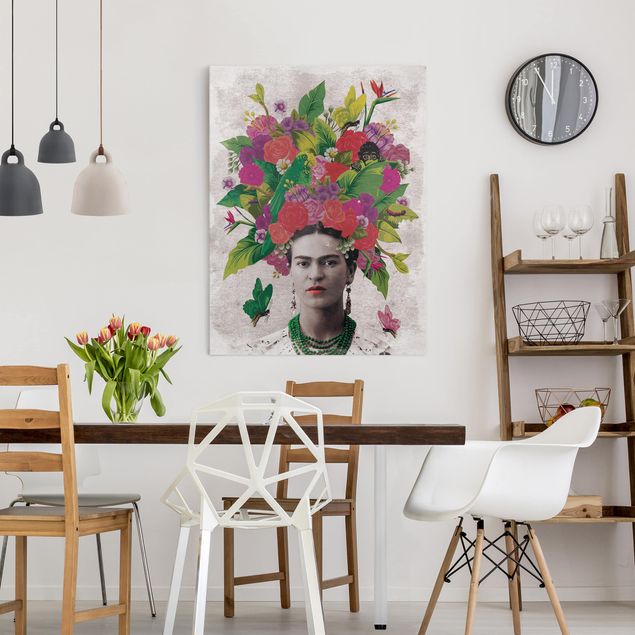 Riproduzioni su tela quadri famosi Frida Kahlo - Ritratto di fiori