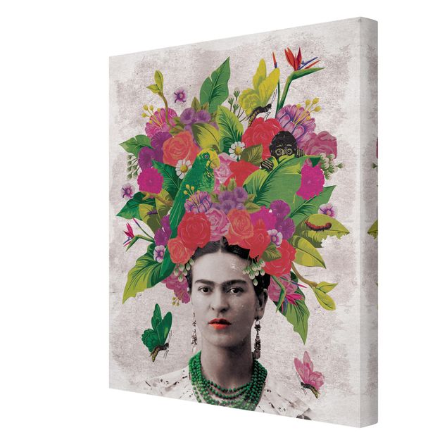 Stampa su tela - Frida Kahlo - Flower Portrait - Verticale 3:4