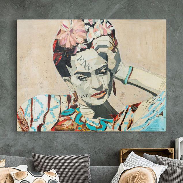 Quadri moderni per soggiorno Frida Kahlo - Collage n.1