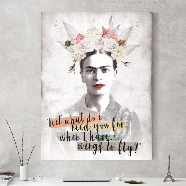 Tele con scritte Frida Kahlo - Citazione