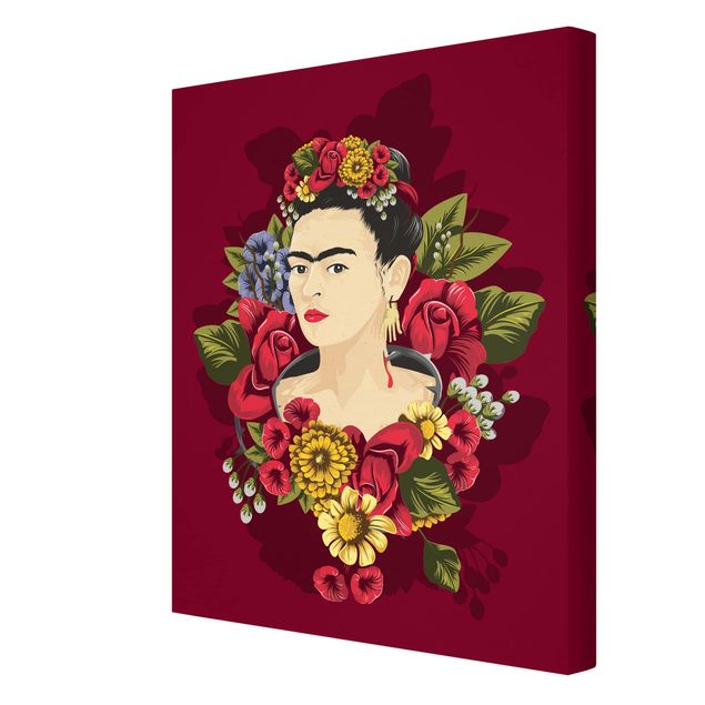 Stampa su tela - Frida Kahlo - Roses - Verticale 3:4