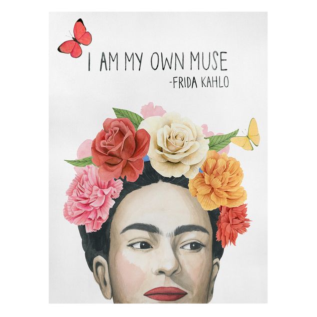 Stampa su tela Pensieri di Frida - Musa