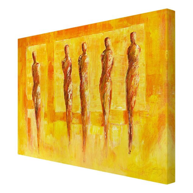 Quadri su tela Cinque figure in giallo