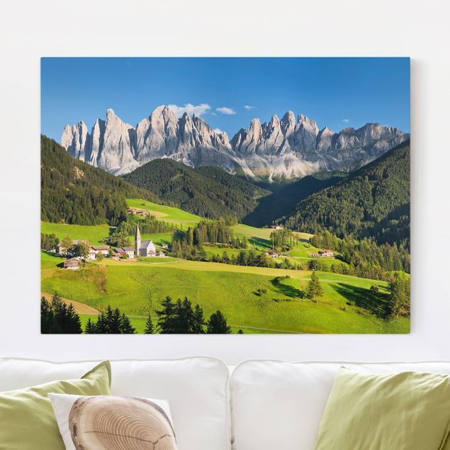Quadri con montagne Odle in Alto Adige