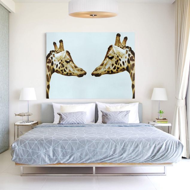 Quadri su tela animali Giraffe innamorate