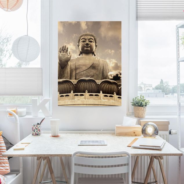 Quadri zen Grande Buddha in seppia