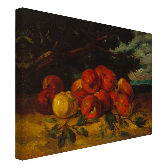 Stampe su tela Gustave Courbet - Mele rosse ai piedi di un albero