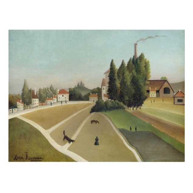 Stampa su tela - Henri Rousseau - Paesaggio con la Fabbrica - Orizzontale 4:3