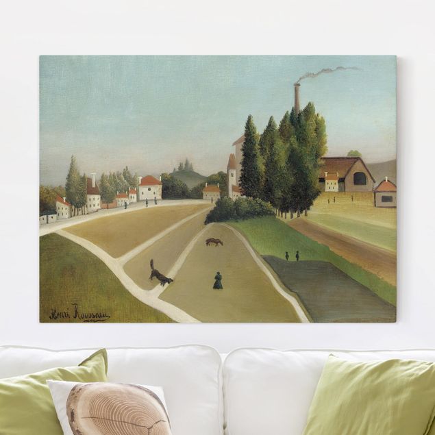 Riproduzione quadri su tela Henri Rousseau - Paesaggio con fabbrica