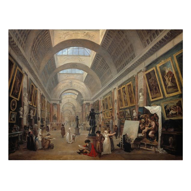 Stampa su tela - Hubert Robert - Il Progetto Attrezzatura per la grande Galleria del Louvre - Orizzontale 4:3