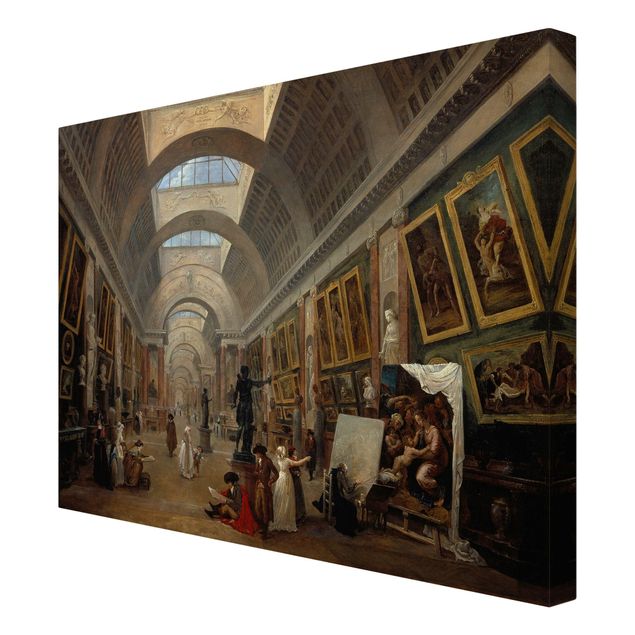 Stampa su tela - Hubert Robert - Il Progetto Attrezzatura per la grande Galleria del Louvre - Orizzontale 4:3