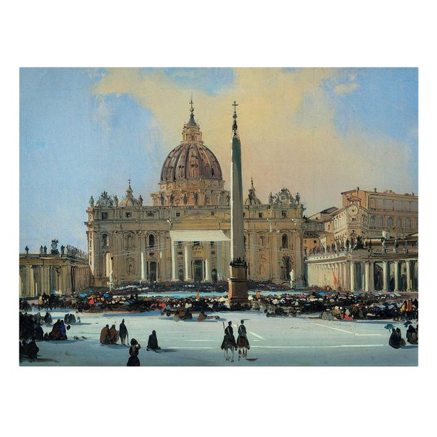 Riproduzioni di Ippolito Caffi Ippolito Caffi - Papa che benedice in piazza San Pietro a Roma