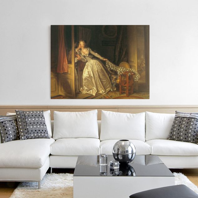 Quadri moderni per soggiorno Jean Honoré Fragonard - Il bacio rubato