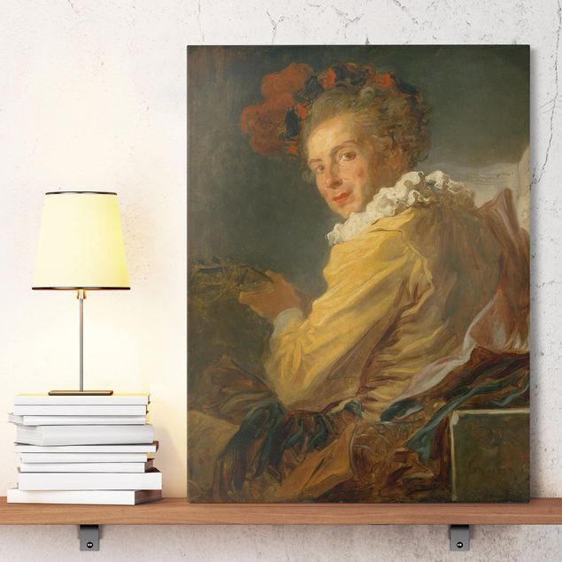 Riproduzioni su tela quadri famosi Jean Honoré Fragonard - Uomo che suona uno strumento