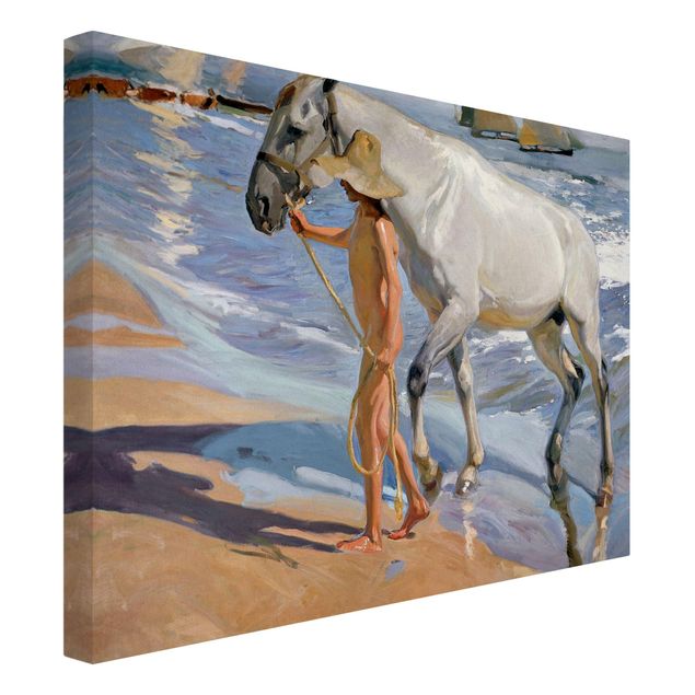 Riproduzioni su tela Joaquin Sorolla - Il bagno del cavallo