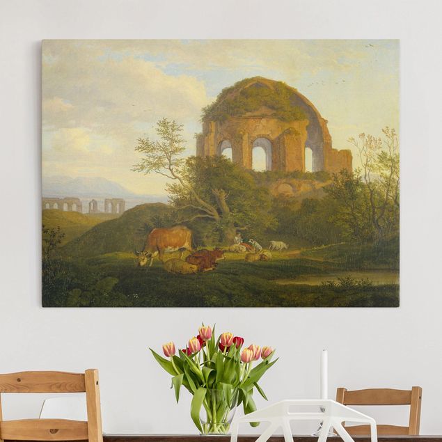 Riproduzioni su tela quadri famosi Ludwig Richter - Il tempio di Minerva