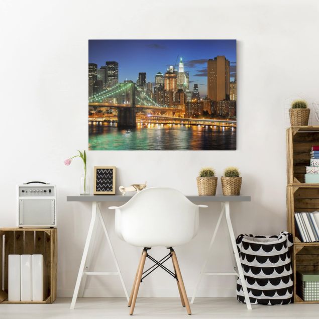 Stampe su tela città Panorama di Manhattan