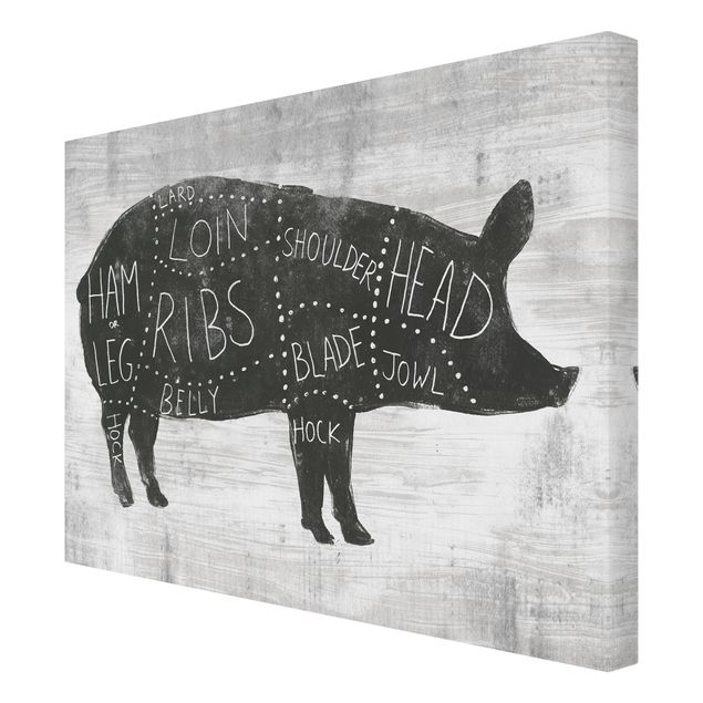 Stampa su tela - Butcher Board - Pig - Orizzontale 4:3