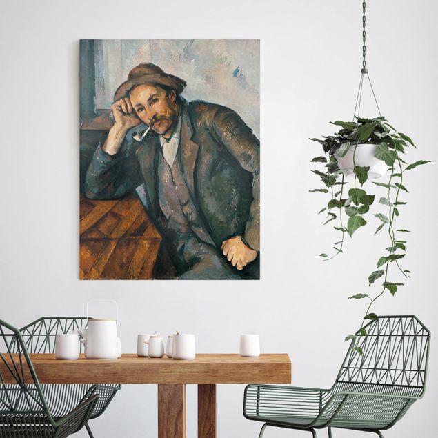 Stampa su tela Paul Cézanne - Il fumatore di pipa
