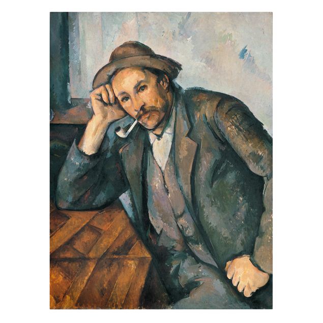Stampa su tela - Paul Cézanne - Fumatore con braccio appoggiato - Verticale 3:4
