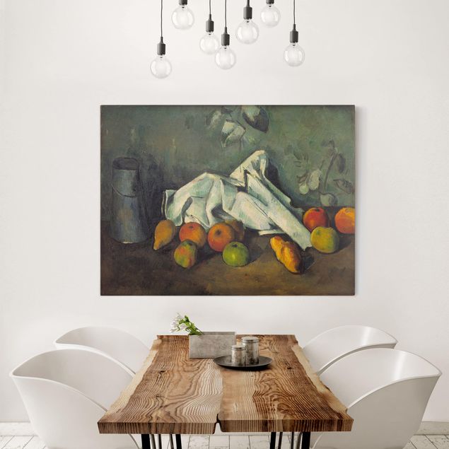 Quadri moderni per soggiorno Paul Cézanne - Natura morta con barattolo di latte e mele