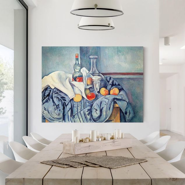 Quadri moderni per soggiorno Paul Cézanne - Natura morta con pesche e bottiglie