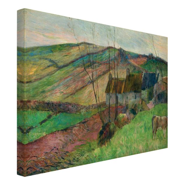 Stampa su tela Paul Gauguin - Cottage sul fianco della Montagne Sainte-Marguerite