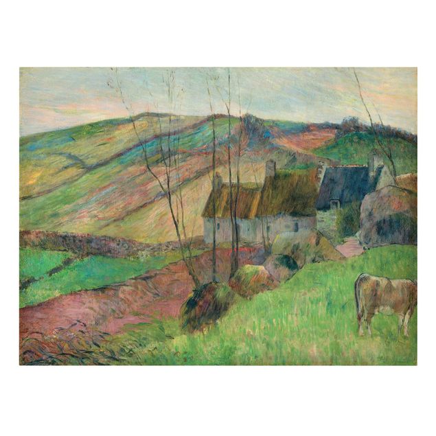 Stampa su tela - Paul Gauguin - Case nel Fianco della Montagne Sainte-Marguerite - Orizzontale 4:3