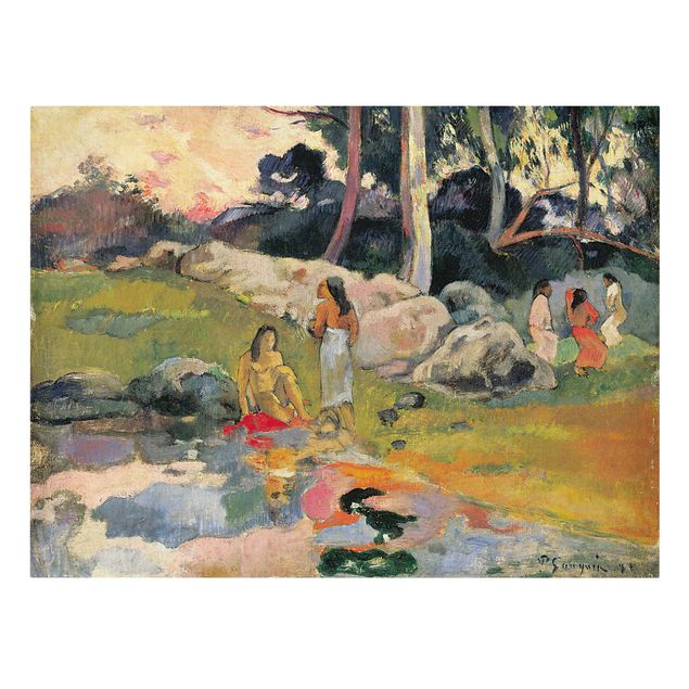 Stampa su tela - Paul Gauguin - Donna sulle rive del fiume - Orizzontale 4:3
