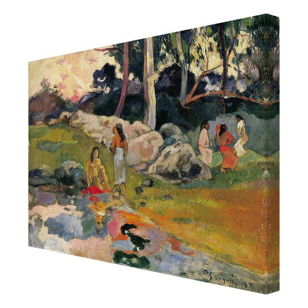 Stampa su tela - Paul Gauguin - Donna sulle rive del fiume - Orizzontale 4:3
