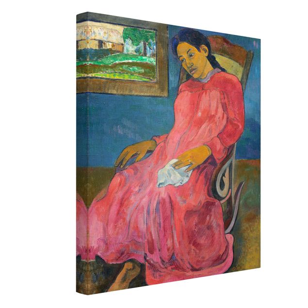 Stampa su tela - Paul Gauguin - Faaturuma (Donna in Abito rosso) - Verticale 3:4